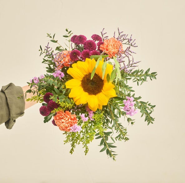 Floristens kreative buket, farverige nuancer